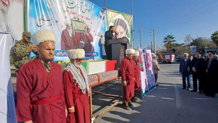 مراسم استقبال و تشییع پیکر مطهر شهید گمنام در شهرستان گمیشان