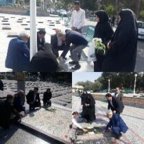 غبارروبی مزار شهدا توسط کارکنان مخابرات منطقه گلستان