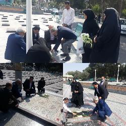 غبارروبی مزار شهدا توسط کارکنان مخابرات منطقه گلستان