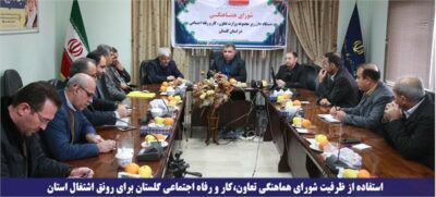استفاده از ظرفیت شورای هماهنگی تعاون،کار و رفاه اجتماعی گلستان برای رونق اشتغال استان