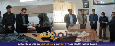 تجلیل از کارآفرین نمونه و مدیر عامل تعاونی نمونه بانوان شهرستان مینودشت