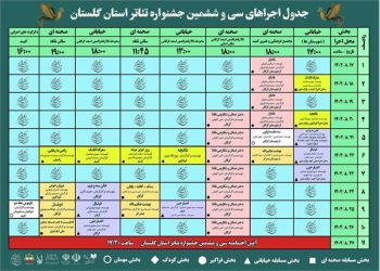 جدول اجراهای جشنواره تئاتر سی و ششم گلستان منتشر شد / آغاز جشنواره با بالتازار و خنده کودکان گنبدی