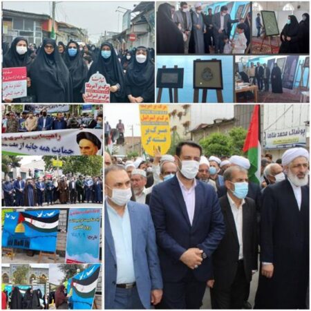 حضور در میدان جامعه ی فرهنگ،هنر،رسانه و قرآنیان گلستان در یوم الله روز قدس