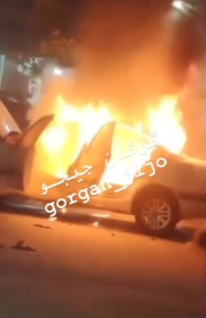 مهار آتش سوزی خودرو پژو پارس در گلبرگ پنجم توسط آتش نشانان گرگان
