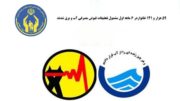 بهره مندی ۵۹۱۴۱ خانوار مددجوی گلستانی از تخفیفات بهای مصرفی قبوض آب و برق در۶ماهه سال ۱۴۰۳
