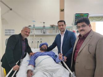 «محمد رعیت» بار دیگر به عیادت «علیرضا گالش» هنرمند طنزپرداز کردکویی رفت