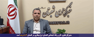 مدیرکل تعاون، کار و رفاه اجتماعی گلستان: نرخ بیکاری در گلستان ٨.٢ درصد است
